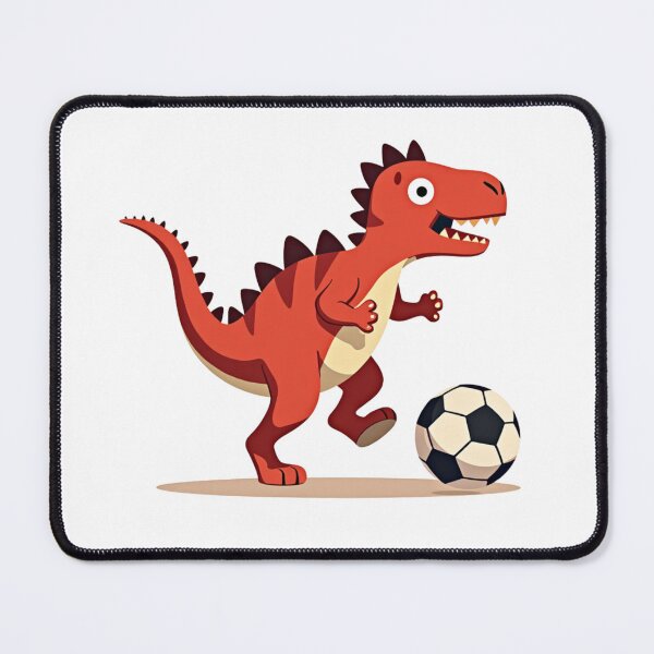 Item preview, Red Dinosaur Playing Soccer Football designed and sold by Prints by Mat.