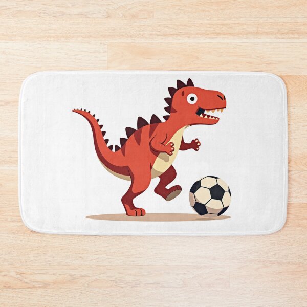 Item preview, Red Dinosaur Playing Soccer Football designed and sold by Prints by Mat.