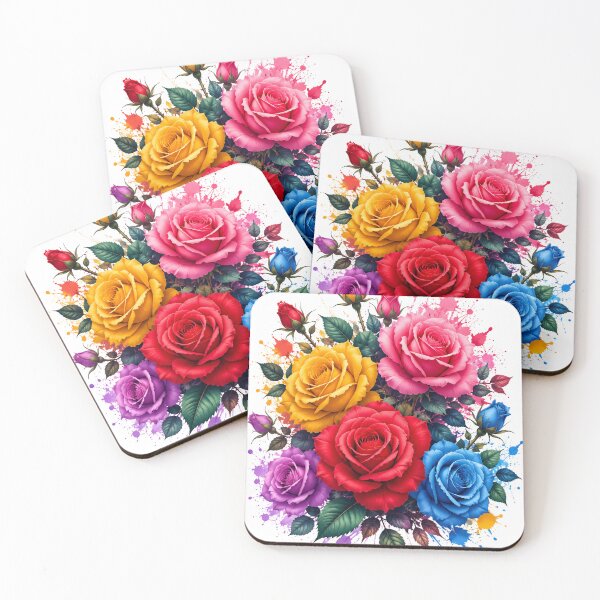 Item preview, colorful roses designed and sold by Vibeprintstyle.