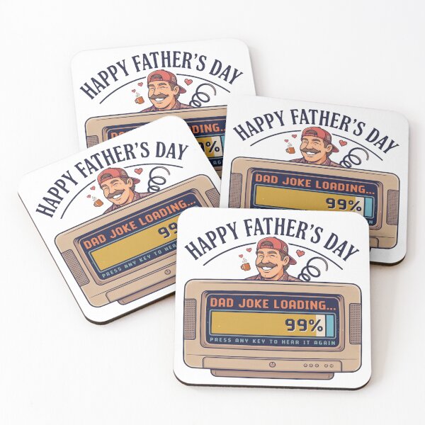Item preview, Happy Father's Day Dad Joke Loading 99% Funny Dad Humor Retro Design designed and sold by ArcticFoxStudio.