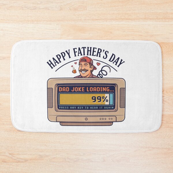 Item preview, Happy Father's Day Dad Joke Loading 99% Funny Dad Humor Retro Design designed and sold by ArcticFoxStudio.