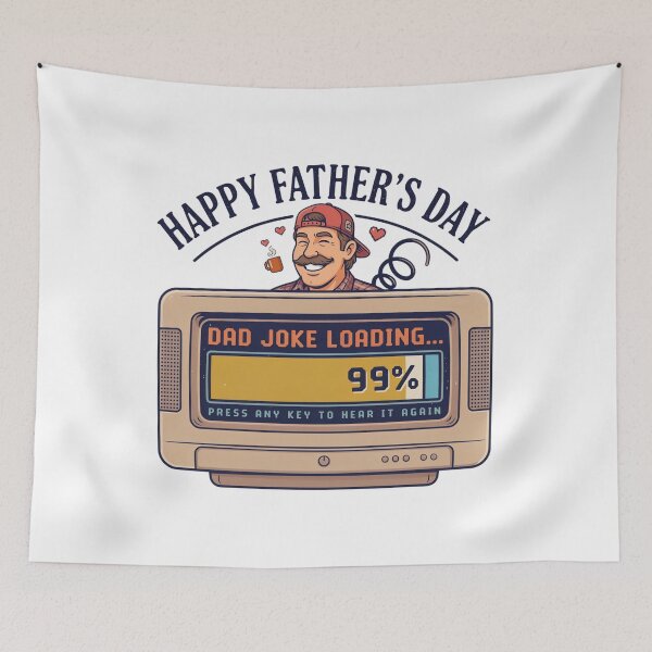 Item preview, Happy Father's Day Dad Joke Loading 99% Funny Dad Humor Retro Design designed and sold by ArcticFoxStudio.