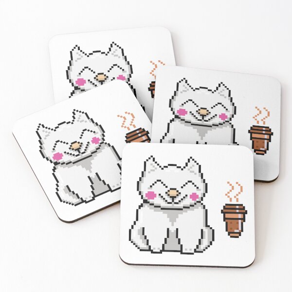 Item preview, Cute Cat with Coffee - Kawaii Aesthetic Anime Kitten designed and sold by RetroRlx.