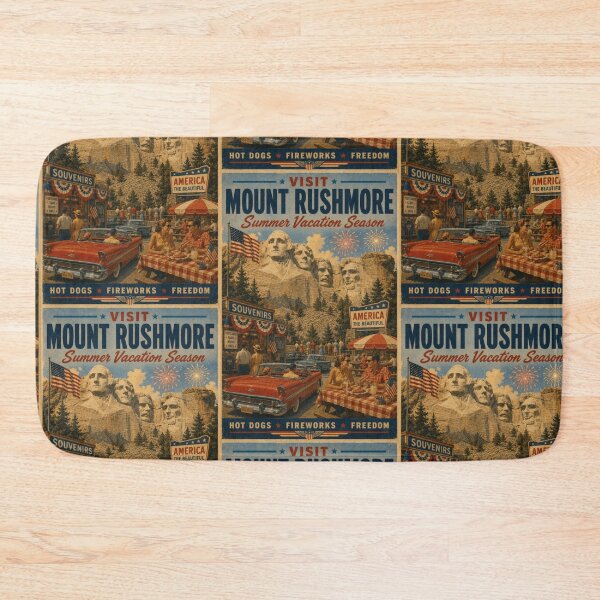 Item preview, Visit Mount Rushmore Summer Vacation Season Vintage Travel Poster designed and sold by TheTrendsDesk.