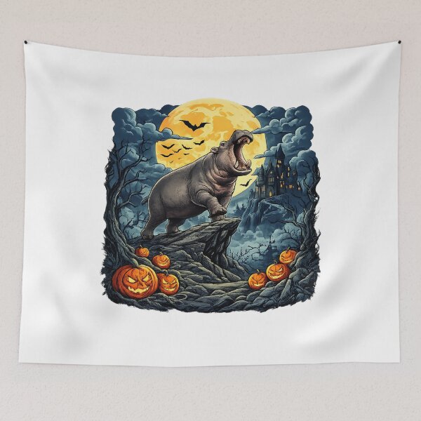 Item preview, funny West Highland White Terrier Moon spooky hippo halloween designed and sold by ArtDesignTp.