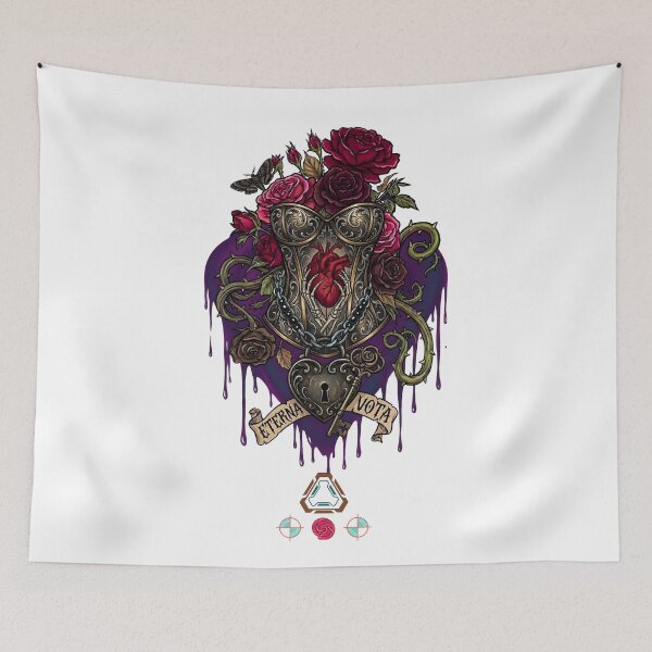 Item preview, Eterna Vota – Gothic Heart Lock & Skeleton Hands designed and sold by m-yoga-store.