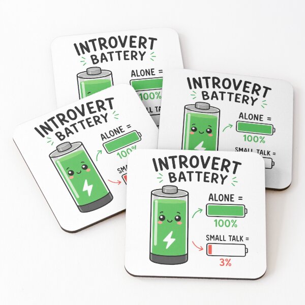 Item preview, Introvert Battery Alone 100 Percent Small Talk 3 Percent Funny Introvert Gift designed and sold by INVITOARTE.