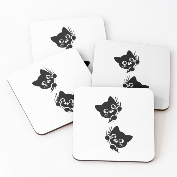Item preview, Two Peeking Black Cats Cute Silhouette Illustration designed and sold by Macias123.