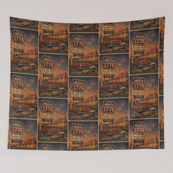Item preview, Vintage Americana Roadside Diner designed and sold by TheTrendsDesk.