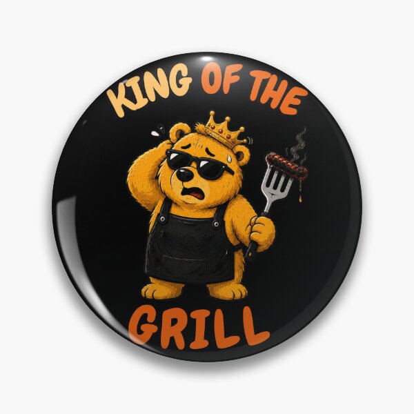 Item preview, Funny King of the Grill Bear BBQ Dad Gift designed and sold by Fangtasia77.