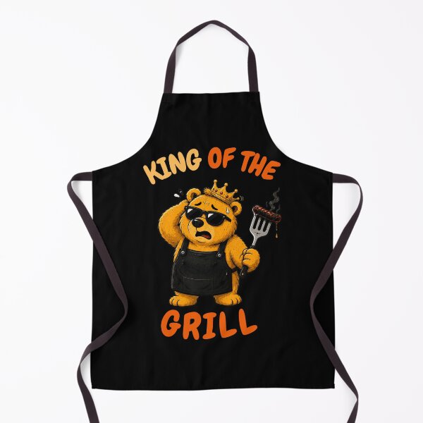 Item preview, Funny King of the Grill Bear BBQ Dad Gift designed and sold by Fangtasia77.