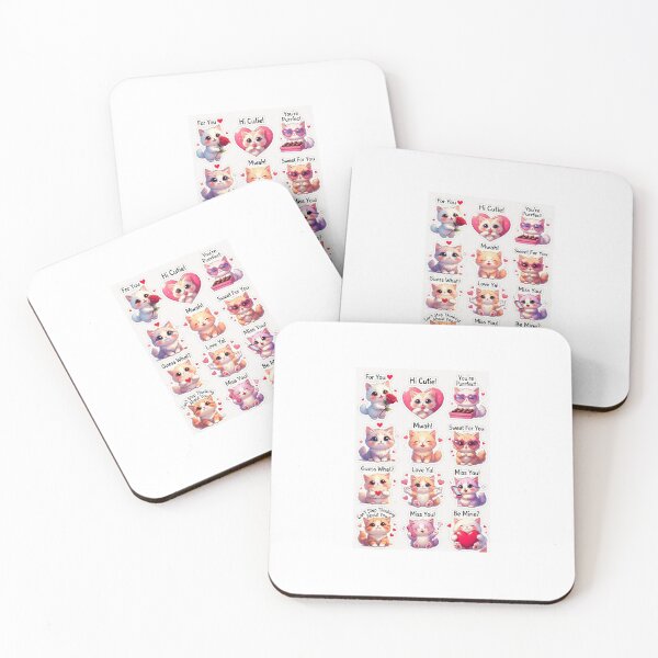 Item preview, Flirty Whiskers: Cute Cat Crush Sticker Pack (10 Stickers) designed and sold by Cutecatties.