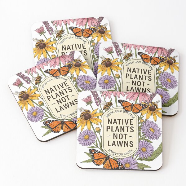 Item preview, Vintage Native Plants Not Lawns Pollinator Garden Art designed and sold by SholoStudio.