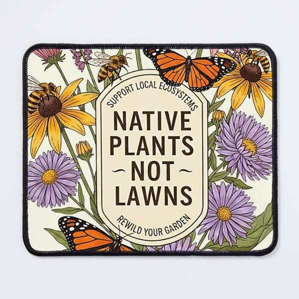 Item preview, Vintage Native Plants Not Lawns Pollinator Garden Art designed and sold by SholoStudio.