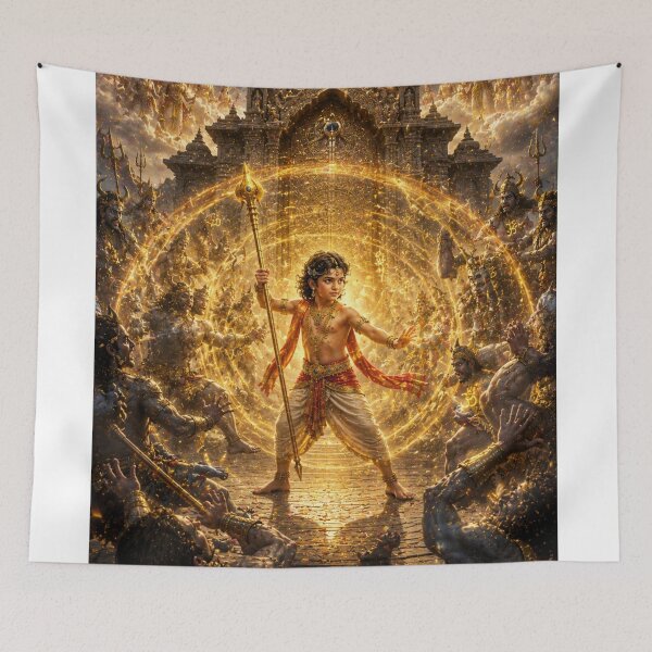 Item preview, Ganesha Birth Story Series – Lord Shiva and Young Ganesha Cosmic Confrontation designed and sold by Homyar.