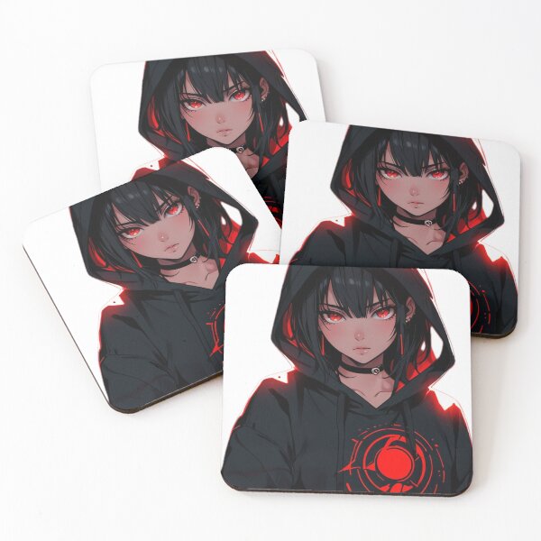 Item preview, Edgy Anime Girl Hoodie Graphic Red and Black Aesthetic designed and sold by AnimDream .