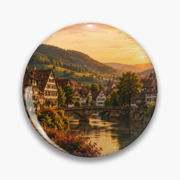 Item preview, Germany Riverside Village Travel Poster designed and sold by Tienda-Vane.