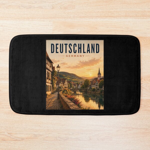 Item preview, Germany Riverside Village Travel Poster designed and sold by Tienda-Vane.