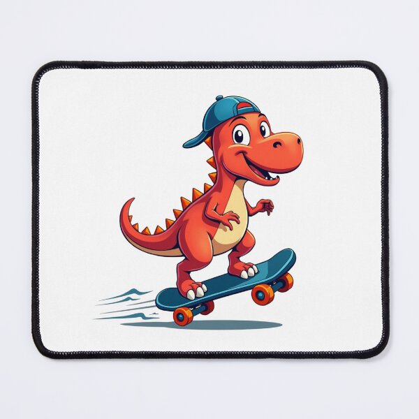 Item preview, Red Dinosaur Skateboarding in a Cap designed and sold by Prints by Mat.