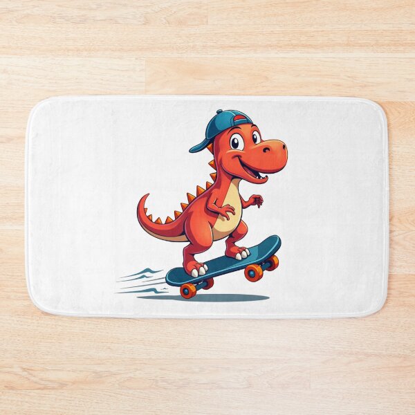 Item preview, Red Dinosaur Skateboarding in a Cap designed and sold by Prints by Mat.