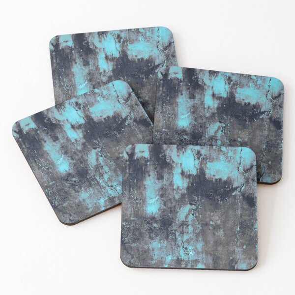 Item preview, Cyberpunk Cyan and Black Grunge Texture - Neon Blue Distressed Concrete Pattern designed and sold by L&L.