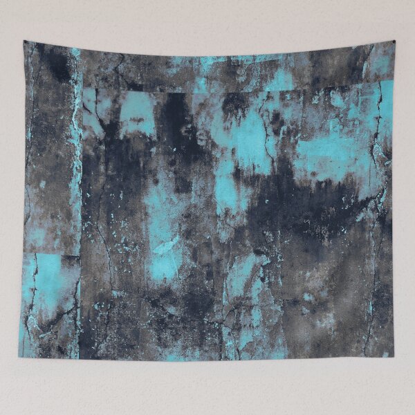 Item preview, Cyberpunk Cyan and Black Grunge Texture - Neon Blue Distressed Concrete Pattern designed and sold by L&L.