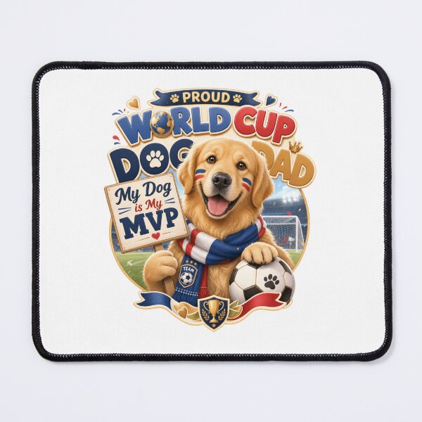 Item preview, Proud World Cup Dog Dad Golden Retriever Kawaii Scarf designed and sold by Ashley critters.