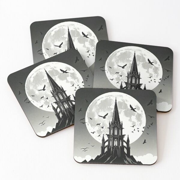 Item preview, Moonlit Tower – Gothic Night Flight designed and sold by Dogandesighn.
