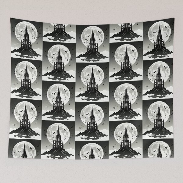 Item preview, Moonlit Tower – Gothic Night Flight designed and sold by Dogandesighn.