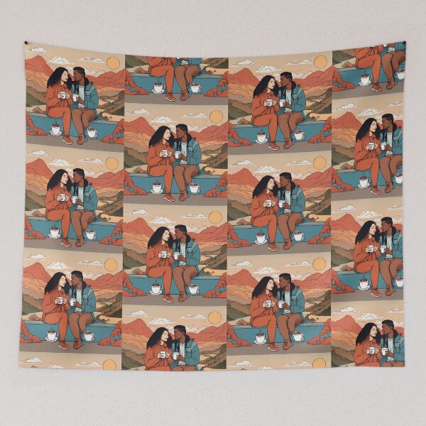 Item preview, Cozy Couple Love Illustration Design designed and sold by MMV2612.