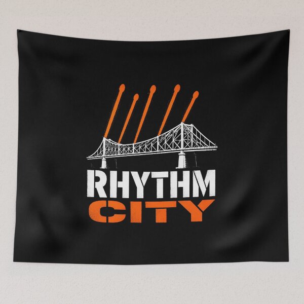 Item preview, Rhythm City Montreal Jacques Cartier Bridge Music Art designed and sold by Fenay Designs.