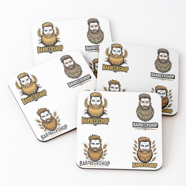 Item preview, Barbeershop Sticker Pack 4 in 1 Funny Bearded Barber Beer Pun  designed and sold by RareVisuals.