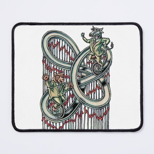 Item preview, rollercoaster stock chart with bear and bull designed and sold by LisaHaney.