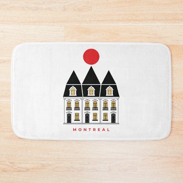 Item preview, Montreal Victorian Row Houses Red Sun Minimalist Art designed and sold by Fenay Designs.