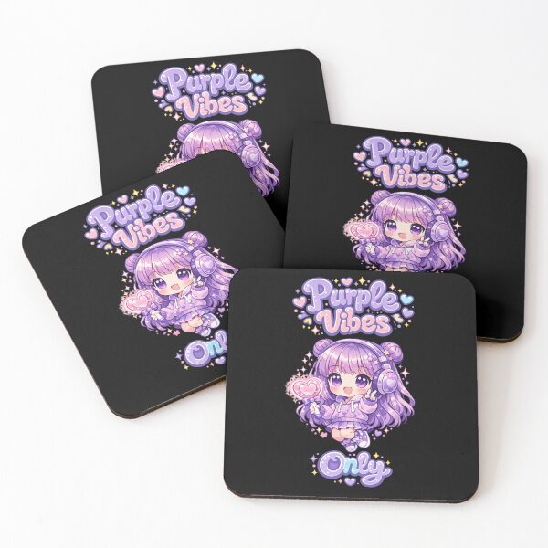 Item preview, Purple Vibes Only Kawaii Chibi Girl designed and sold by Dreamy fantasy design.