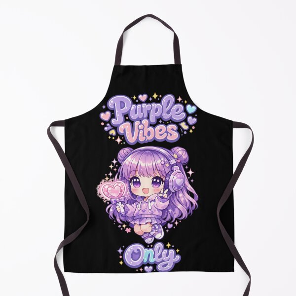 Item preview, Purple Vibes Only Kawaii Chibi Girl designed and sold by Dreamy fantasy design.