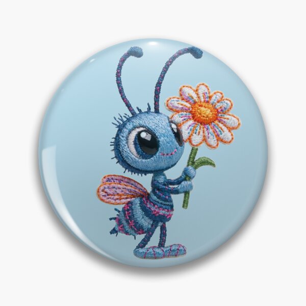 Item preview, Cute Embroidered Ant with Daisy designed and sold by MegaNovaArt.