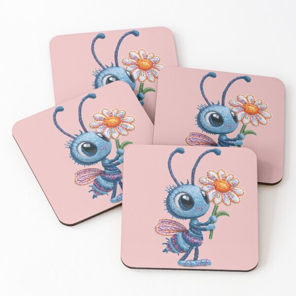Item preview, Cute Embroidered Ant with Daisy designed and sold by MegaNovaArt.