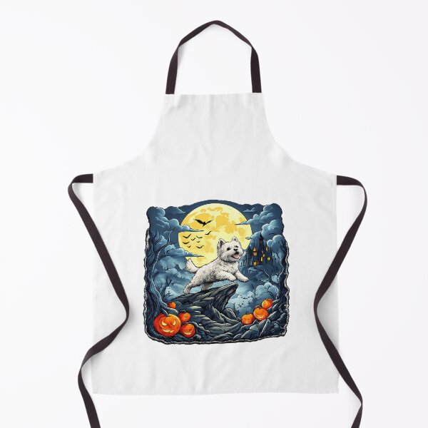 Item preview, spooky wolf West Highland White Terrier Moon halloween designed and sold by ArtDesignTp.