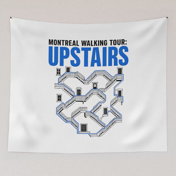 Item preview, Montreal Walking Tour Upstairs Neon Staircase Maze Art designed and sold by Fenay Designs.
