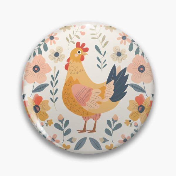 Item preview, Scandinavian Folk Art, Floral Chicken designed and sold by xiao xuans.