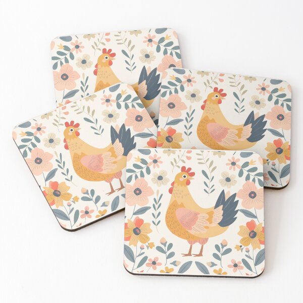 Item preview, Scandinavian Folk Art, Floral Chicken designed and sold by xiao xuans.