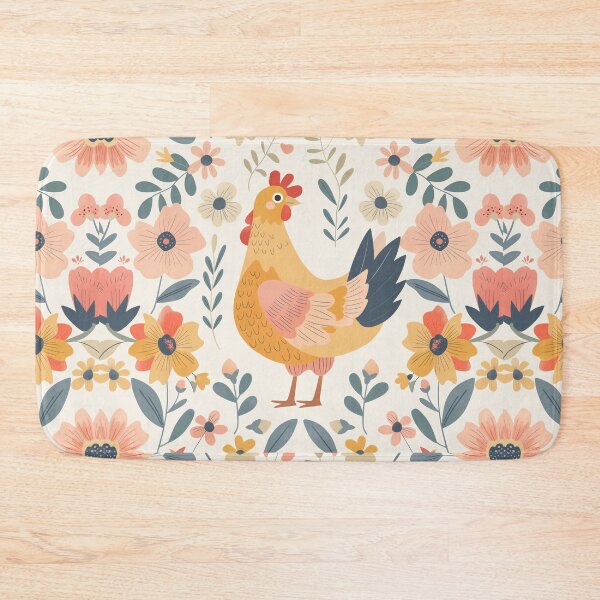 Item preview, Scandinavian Folk Art, Floral Chicken designed and sold by xiao xuans.