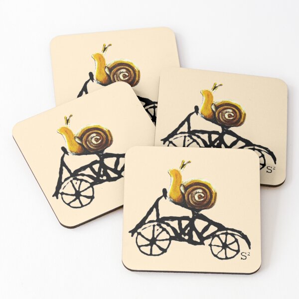 Artikelvorschau, Verspielte Fahrrad- und Schneckenillustration entworfen und verkauft von ArtistsAtticWI.
