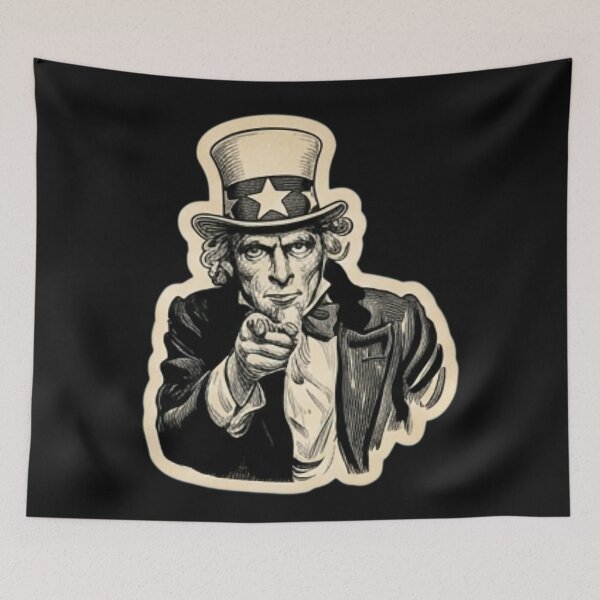 Item preview, Vintage Uncle Sam I Want You Patriotic Independence Day Engraving designed and sold by DarkOriginArts.