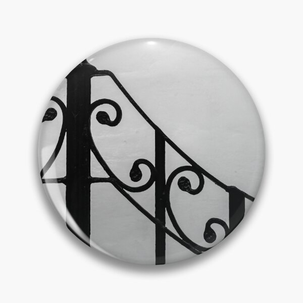 Item preview, Black Wrought-Iron Gate With Scrollwork Against White Plastered Wall Minimal Architectural Detail designed and sold by Nmallia.