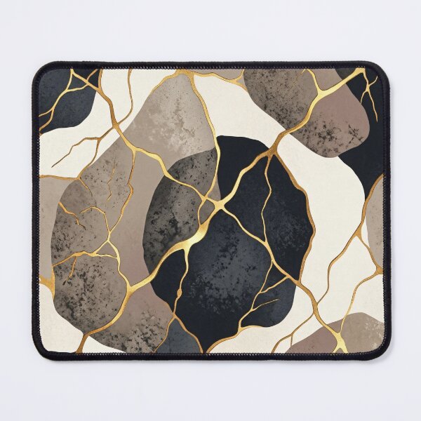 Item preview, Golden Kintsugi Currents Seamless Pattern designed and sold by MoonwoodStudio.