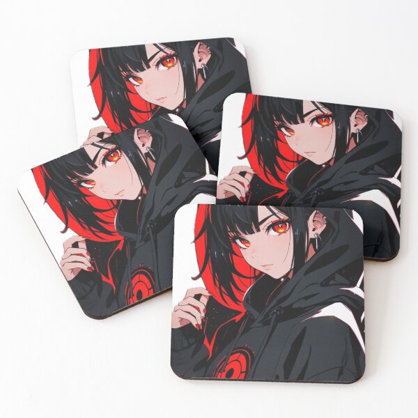 Item preview, Dark Red Neon Anime Girl Hoodie Artwork designed and sold by AnimDream .