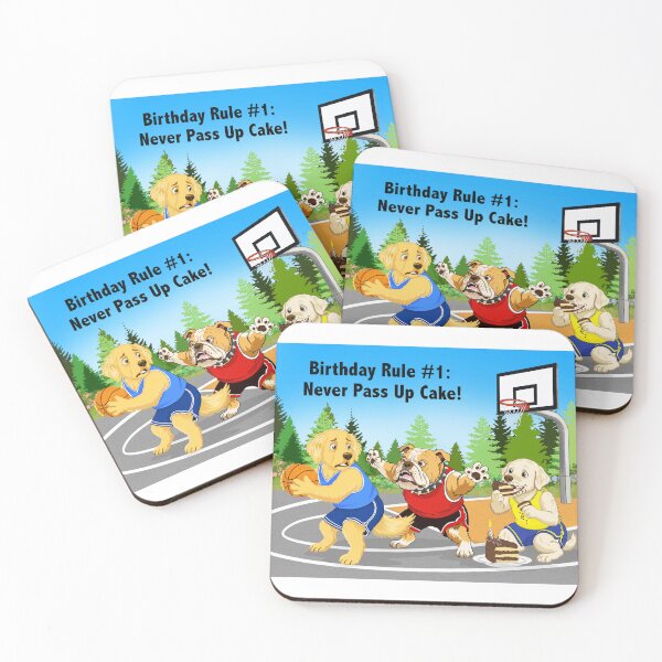 Item preview, Funny Birthday Dogs Playing Basketball Cake Game Card designed and sold by daphsam.