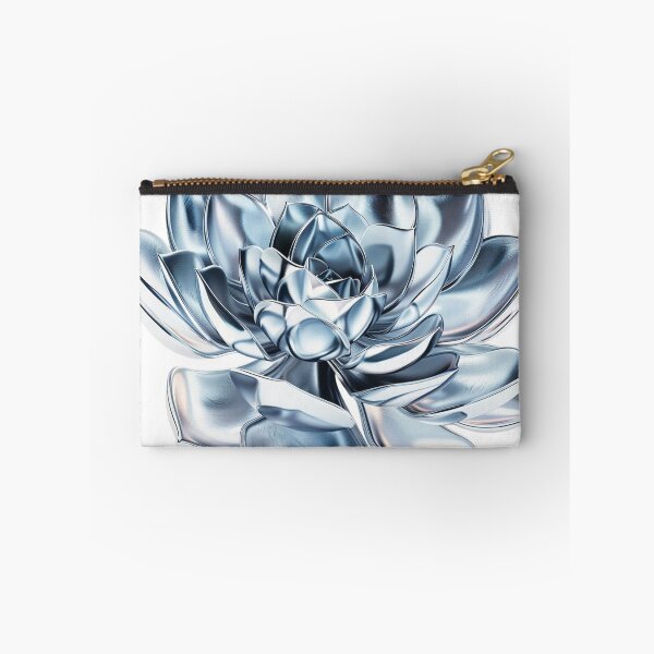 Item preview, Chrome Succulent Plant Art - Minimalist Metal Design designed and sold by STATIC SOUL.